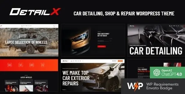 DetailX Car Detailing, Shop & Repair WordPress Theme