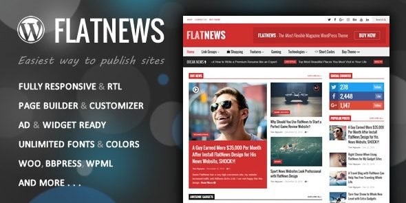 FlatNews Responsive Magazine WordPress Theme