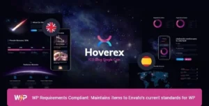 Hoverex Cryptocurrency, NFT & ICO WordPress Theme + Spanish