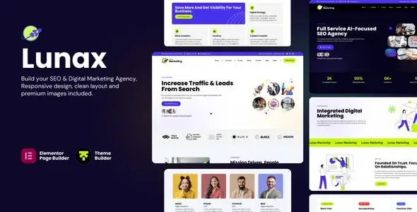 Lunax Digital Marketing Agency & SEO WordPress Theme