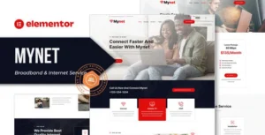 Mynet Broadband & Internet Service Provider Elementor Template Kit