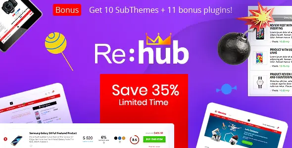 REHub Price Comparison, Multi Vendor Marketplace WordPress Theme