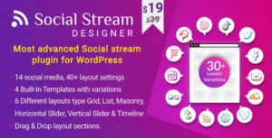 Social Stream Designer Instagram Facebook Twitter Feed – Social media Feed Grid Gallery Plugin