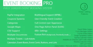 Event Booking Pro WP Plugin [paypal or offline]