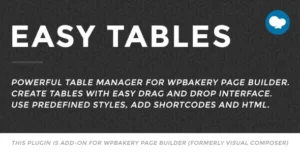 Easy Tables Table Manager for WPBakery Page Builder