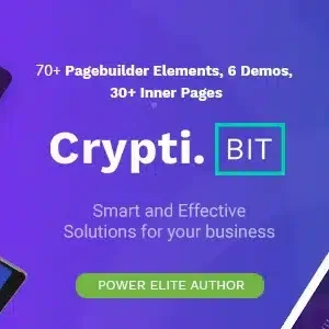 CryptiBIT Technology, Cryptocurrency, ICO IEO Landing Page WordPress theme