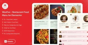 WooFoo – Restaurant Food Menu for
  Elementor