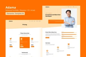 Adama – Personal Portfolio & Resume Elementor Template Kit