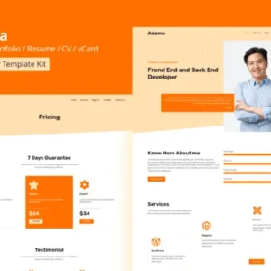 Adama – Personal Portfolio & Resume Elementor Template Kit