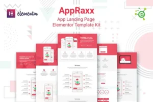 AppRaxx – App Landing Page Elementor Template Kit