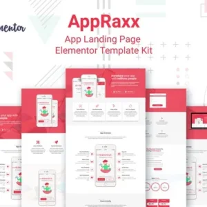 AppRaxx – App Landing Page Elementor Template Kit
