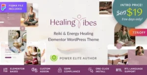 Healing Vibes – Reiki Healing & Meditation Coaching WordPress Theme