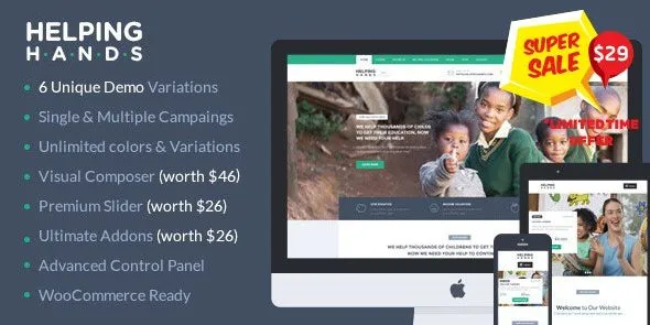 HelpingHands 2.7.7 – Charity, Fundraising, Church, NGO, Non Profit WordPress Theme