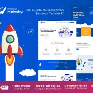 Influence Marketing – SEO & Digital Agency Elementor Template Kit