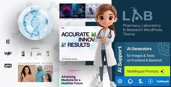 Lab 1.0 – Pharmacy, Laboratory & Research WordPress Theme