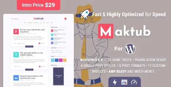 Maktub 2.0.5 – Minimal & Lightweight Blog for WordPress