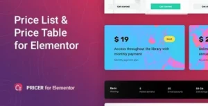 Pricer  – Price List for Elementor