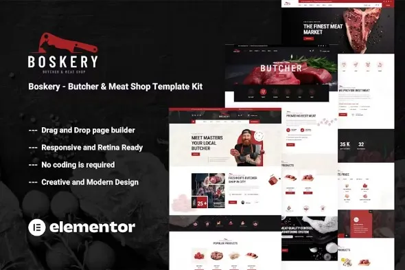 Boskery 1.0.1 – Butcher & Meat Shop Template Kits