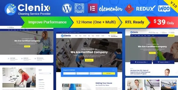 Clenix 3.1.0 – Cleaning Services WordPress Theme