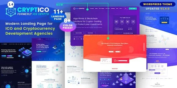 Cryptico 1.4.16 – ICO Crypto Landing & Cryptocurrency WordPress Theme​