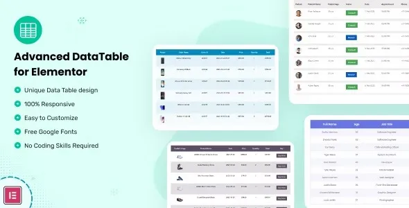 Datalentor 1.0.3 – Advanced DataTable for Elementor