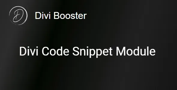 Divi Code Snippet Module