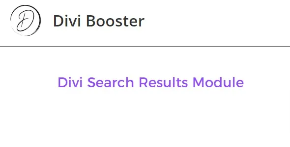 Divi Search Results Module