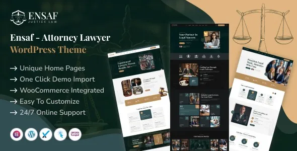 Ensaf 1.0 – Attorney Lawyer WordPress Theme