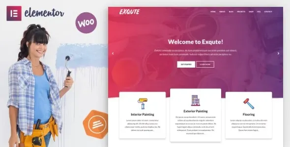 Exqute 1.9.2 – Painting Company WordPress Theme