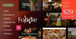 Foodie– Food & Wine Elementor Multiskin WordPress Theme