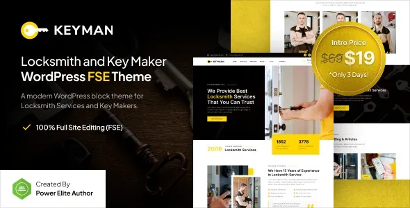 Keyman 1.0.0 – Locksmith & Key Maker Services FSE WordPress Theme