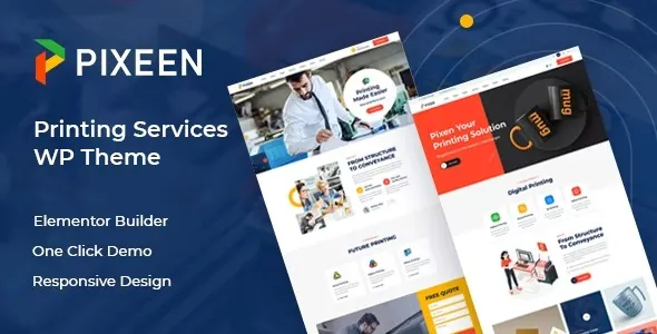 Pixeen - Printing Services Company WordPress Theme + RTL