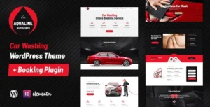 Aqualine  – Car Washing Service with Booking System WordPress Theme