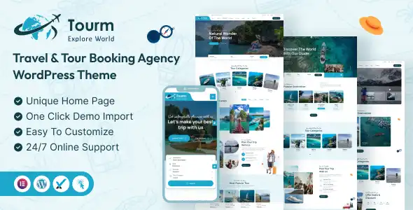 Tourm- Travel & Tour Booking Agency WordPress Theme