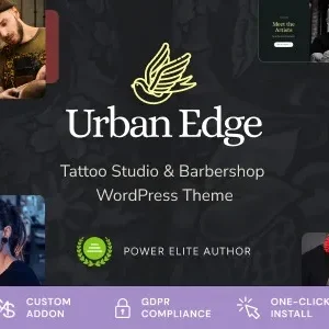 Urban Edge - Barbershop & Tattoo Studio WordPress Theme