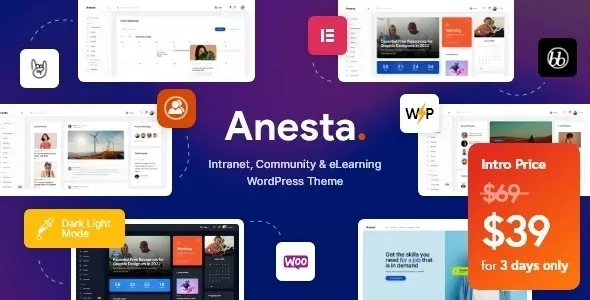 Anesta - Intranet, Extranet, Community and BuddyPress WordPress Theme