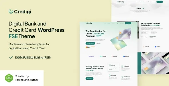 Credigi - Digital Bank & Credit Card FSE WordPress Theme
