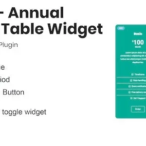 Month – Annual Pricing Table Widget For Elementor