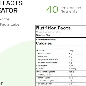 Nutrition Facts Label Creator Elementor Addon