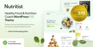 Nutritist – Healthy Food & Nutrition Coach FSE WordPress Theme