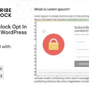 Subscribe to Unlock Opt In Content Locker WordPress Plugin