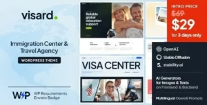 Visard  – Immigration Center & Travel Agency WordPress Theme
