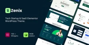 Zenix  – Tech Startup & SaaS Elementor WordPress Theme