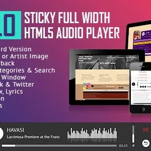 Apollo - Sticky Full Width HTML5 Audio Player Elementor Widget