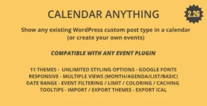 Calendar Anything – Show any existing WordPress custom post type in a calendar