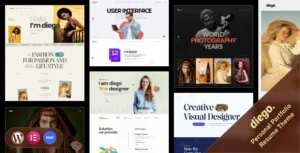 Diego  – Creative Personal Portfolio & Resume WordPress Theme + RTL