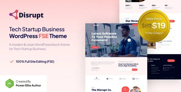 Disrupt - Tech Startup Business FSE WordPress Theme