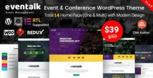 EvnTalk  – Event Conference WordPress Theme