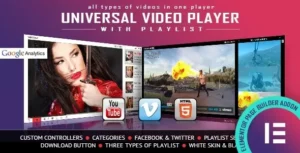 Universal Video Player – YouTube/Vimeo/Self-Hosted Elementor Widget