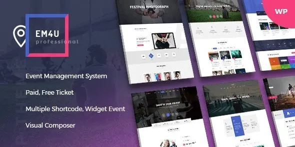 Event EM4U - Multiple Event Booking Conference Ticket, QR Code Calendar WordPress Theme
